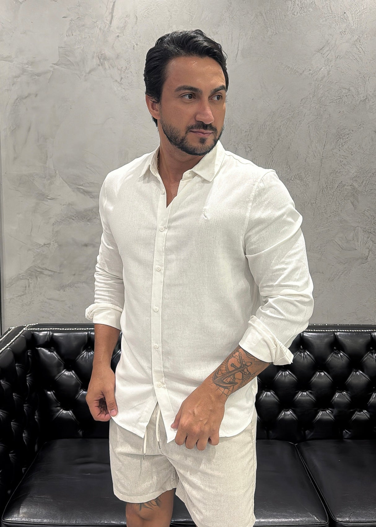 Camisa Reserva M/L Linho Off