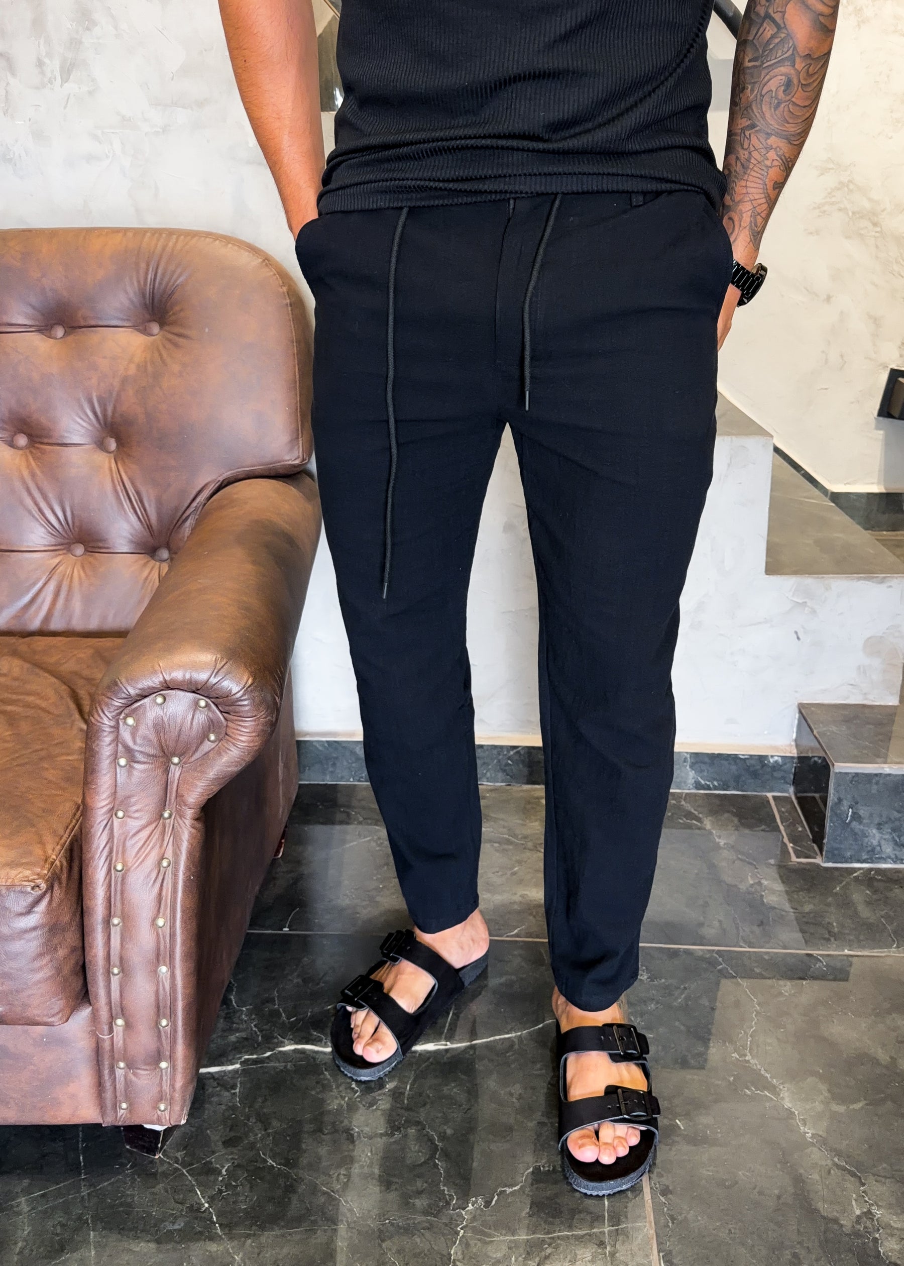Calça em Linho Preto