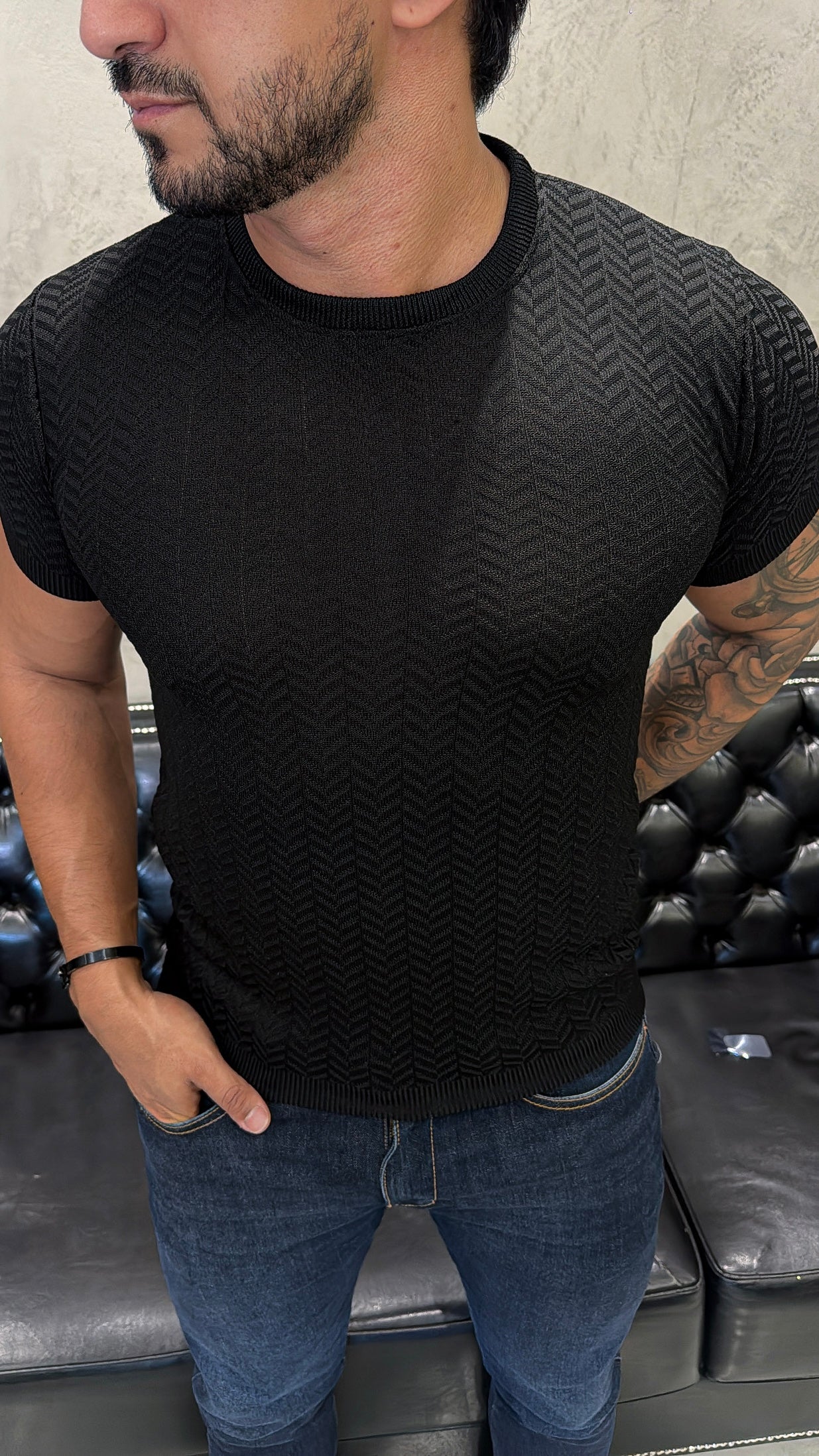 T-Shirt Basica Tricot Preto