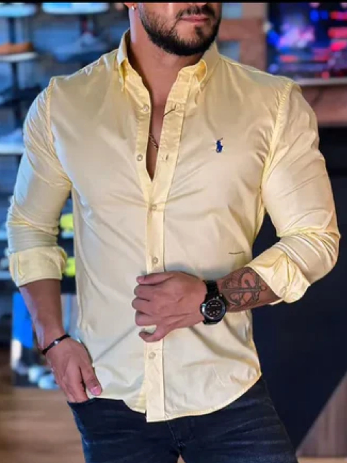 Camisa Ralph Lauren M/Longa Amarela