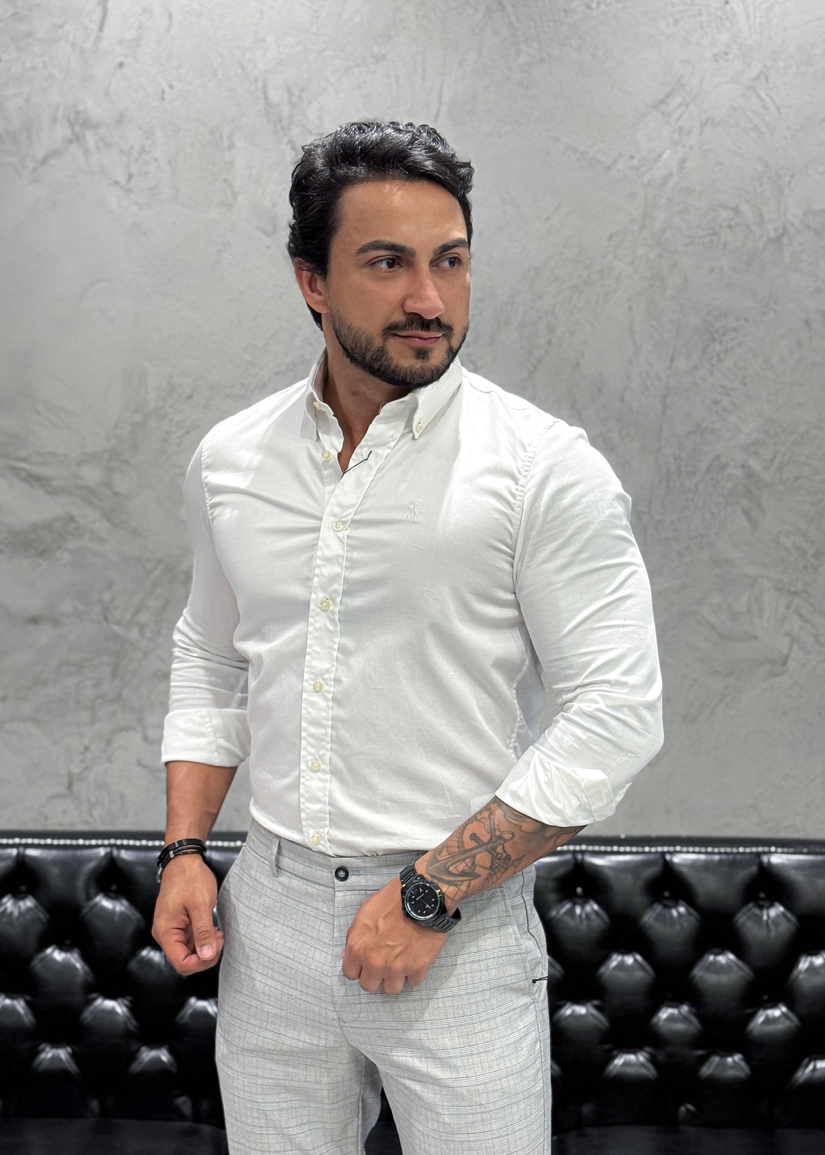 Camisa Ralph Lauren M/Longa Cetinada Branco