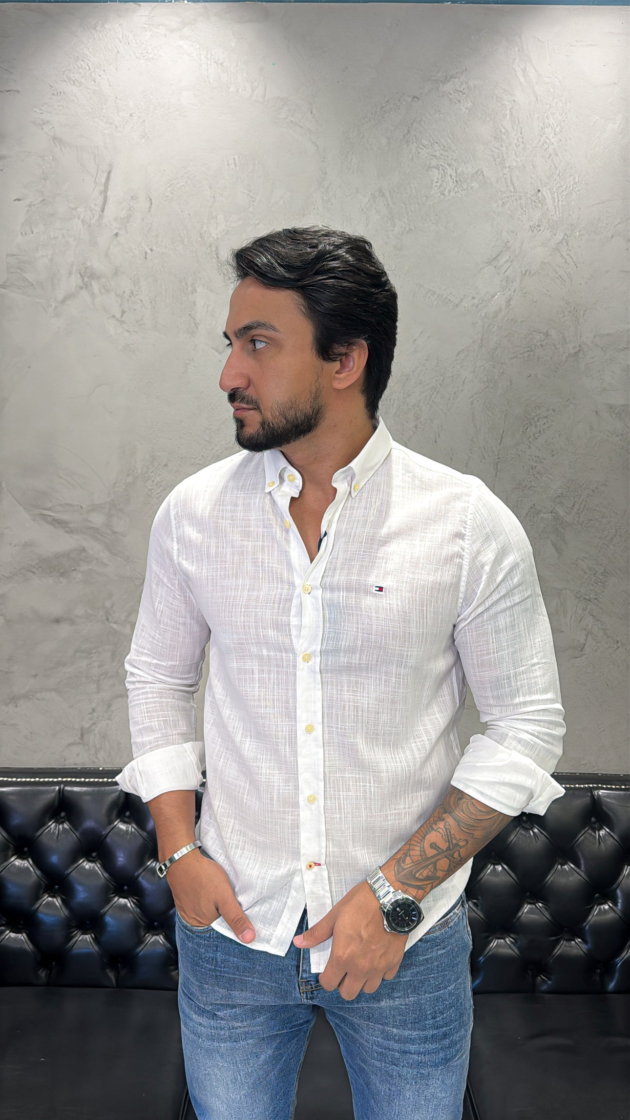 Camisa Tommy H. M/Longa Linho