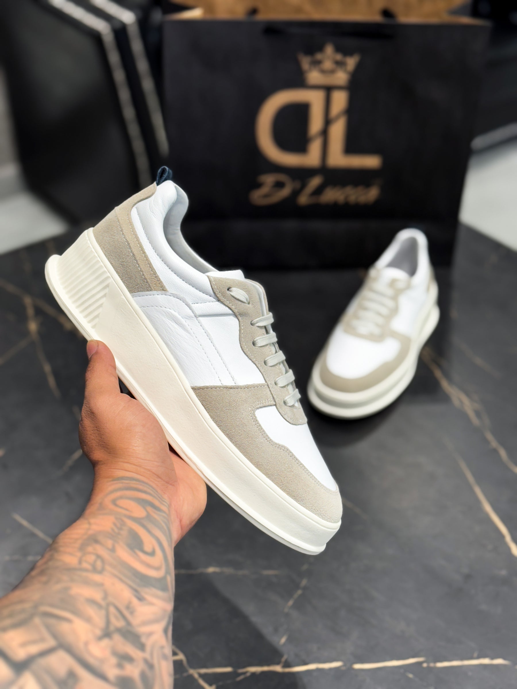 Sneaker DL67 Branco c/ Natural