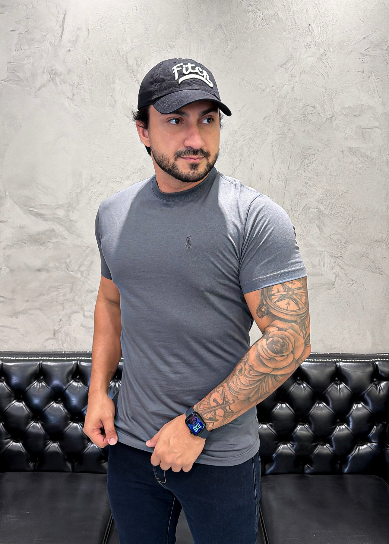 T-Shirt Basic Ralph Lauren Cinza