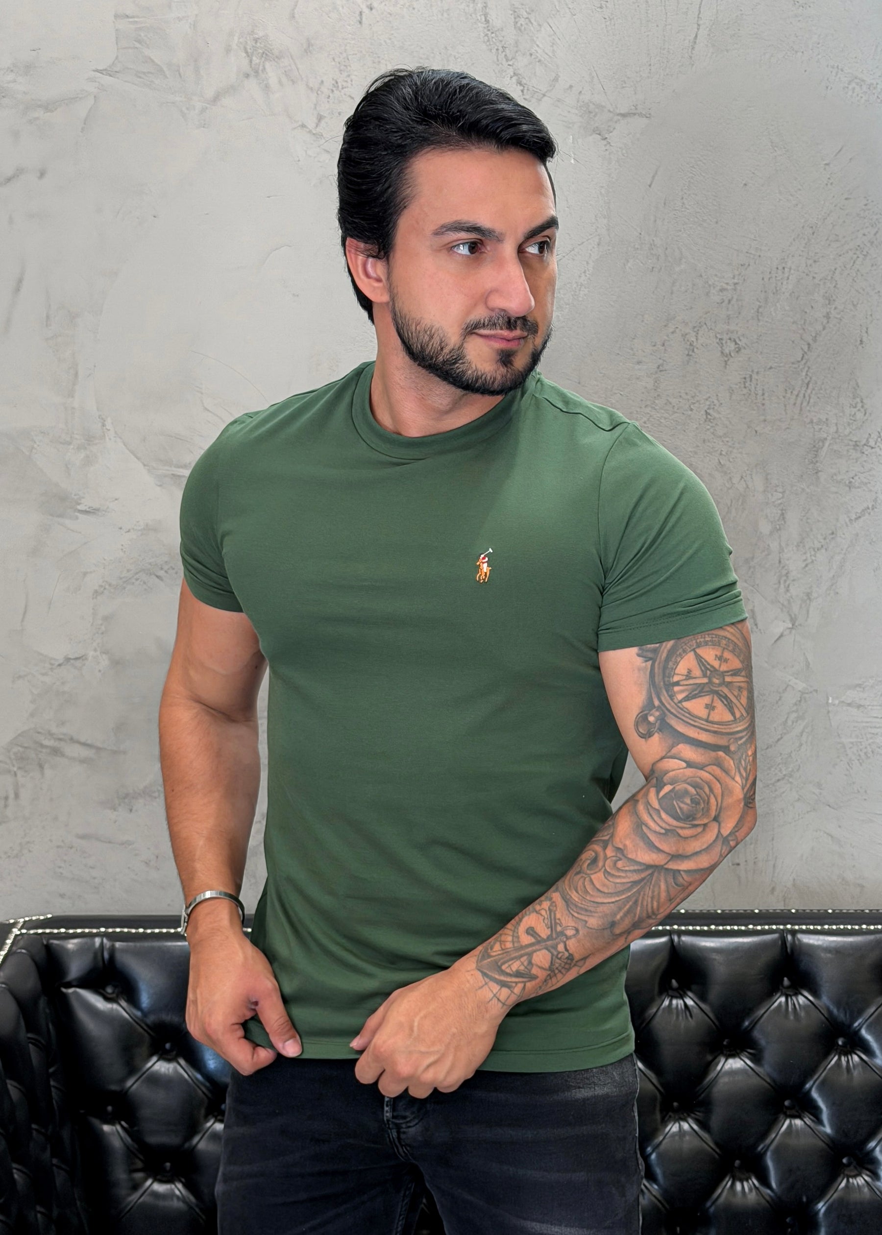 T-Shirt Basic Ralph Lauren Musgo