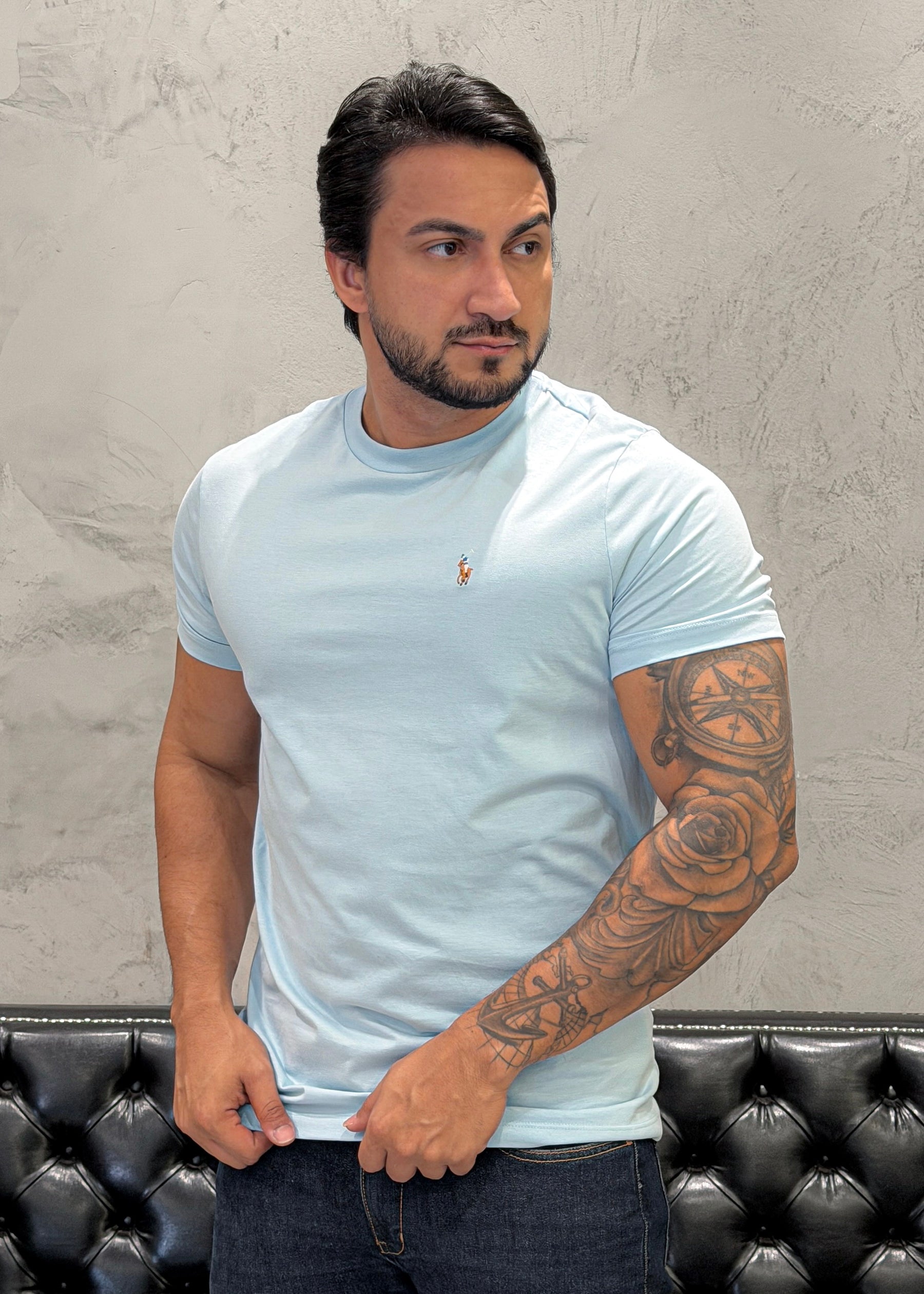 T-Shirt Basic Ralph Lauren Azul