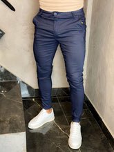 Calça Risca de Giz Skinny Azul