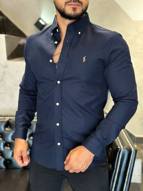 Camisa Ralph Lauren M/Longa Oxford Marinho