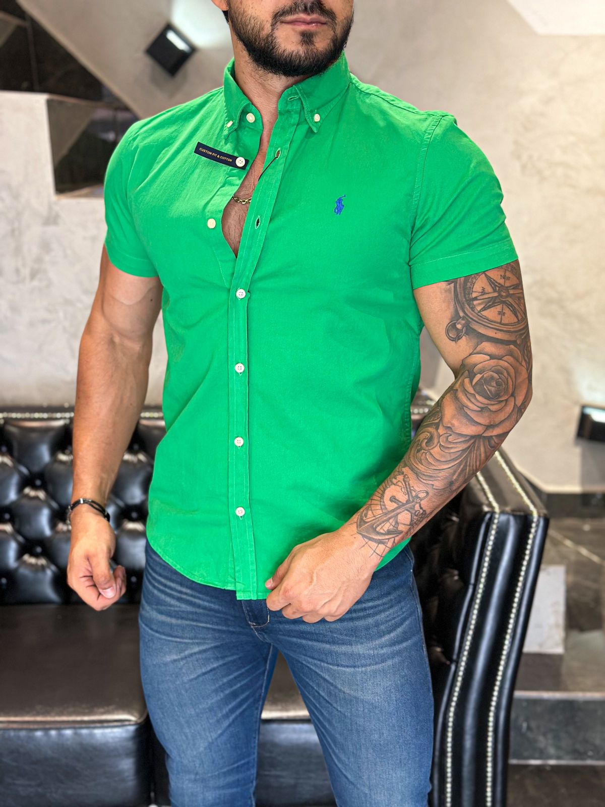 Camisa Ralph Lauren M/Curta Verde